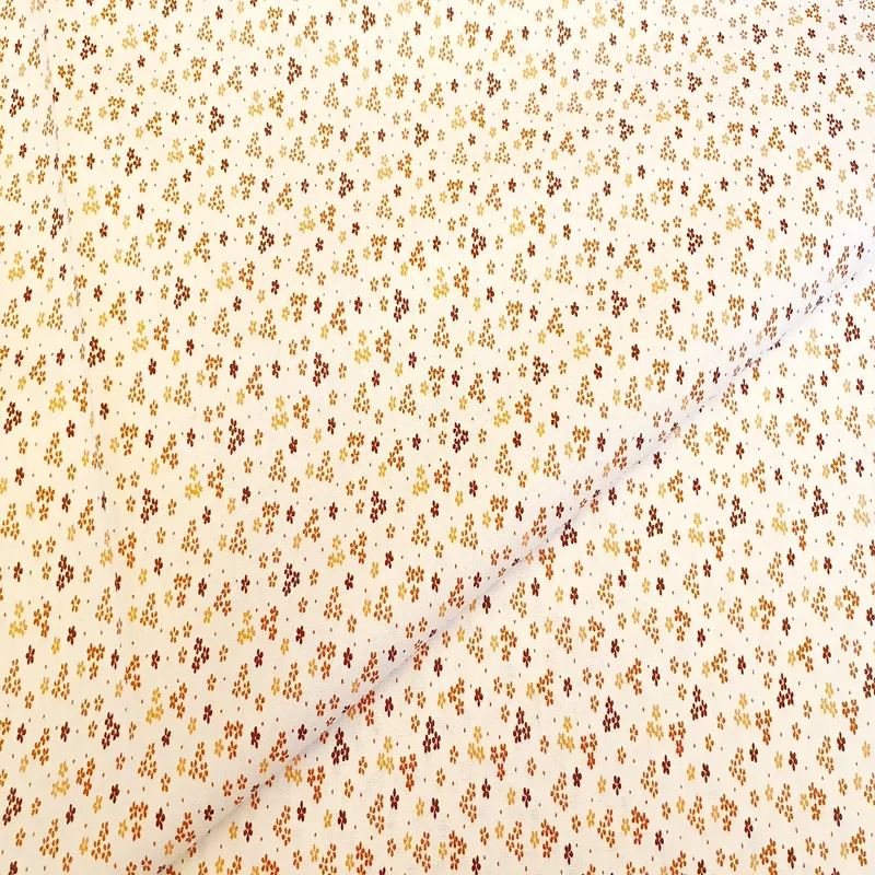 Bavlnené plátno, Látky - Bavlnená látka Škoricové súkvetie na bielom podklade