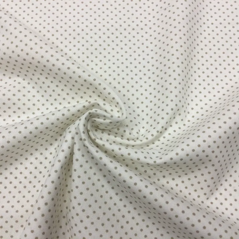 Bavlnená látka Béžové bodky 2mm na bielom podklade