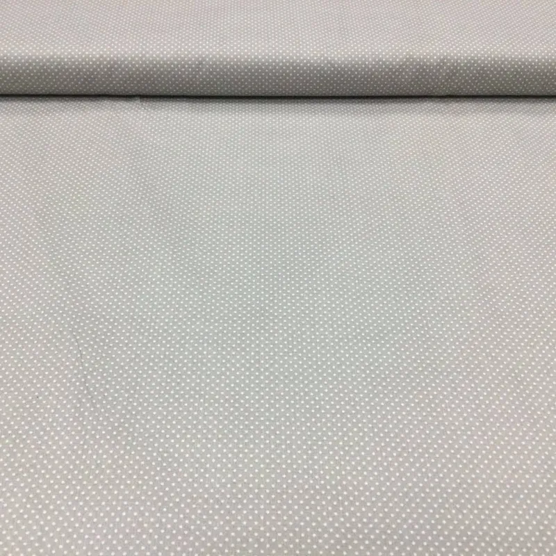 Bavlnené plátno, Látky - Bavlnená látka Biele bodky 2mm na svetlošedom podklade