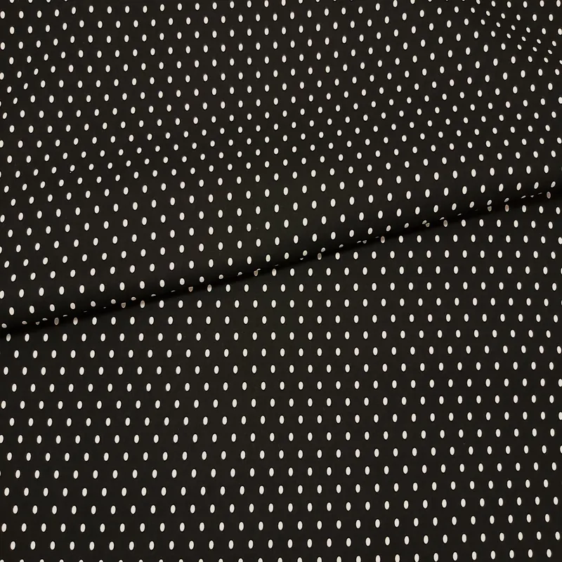 Bavlnené látky, Látky metráž - Bavlnená látka Biele bodky 4mm na čiernom podklade