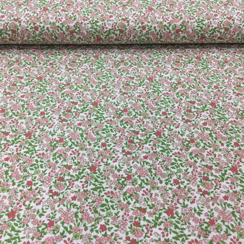 Látky metráž, Bavlnené látky - Bavlnená látka Mix ružových kvietkov