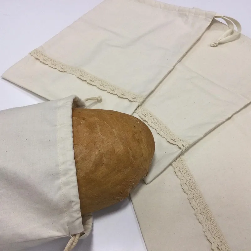 Iné, Výrobky z našej dielne - Bavlnené vrecúško na chlieb s krajkou