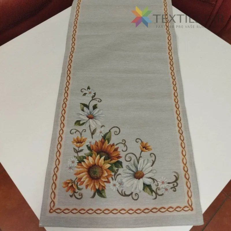 Dekoračné obrusy, behúne, Bytový textil a dekorácie - Gobelínový behúň na stôl 45x140 Slnečnice