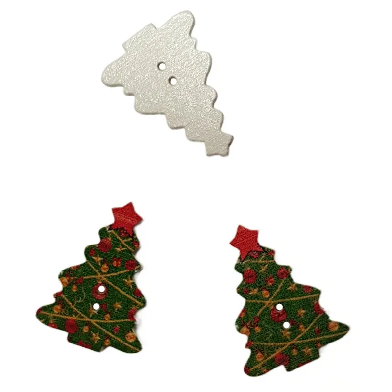 Našívacie gombíky, Gombíky, Galantéria - Gombík dekoračný, drevený - vianočný stromček