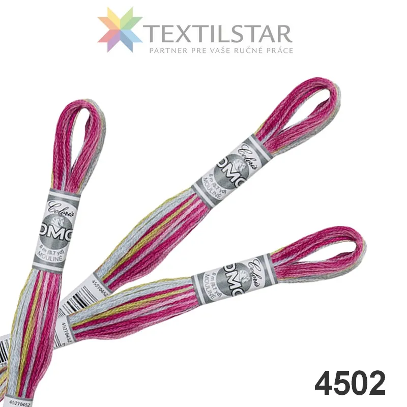 DMC Coloris - viacfarebné, Mulinky, Vyšívacie priadze, Bavlnky na vyšívanie, Vyšívanie, DMC Coloris, Priadze, Galantéria - Mulinky na vyšívanie Coloris melírovaná DMC 4502 - ružovotyrkysová