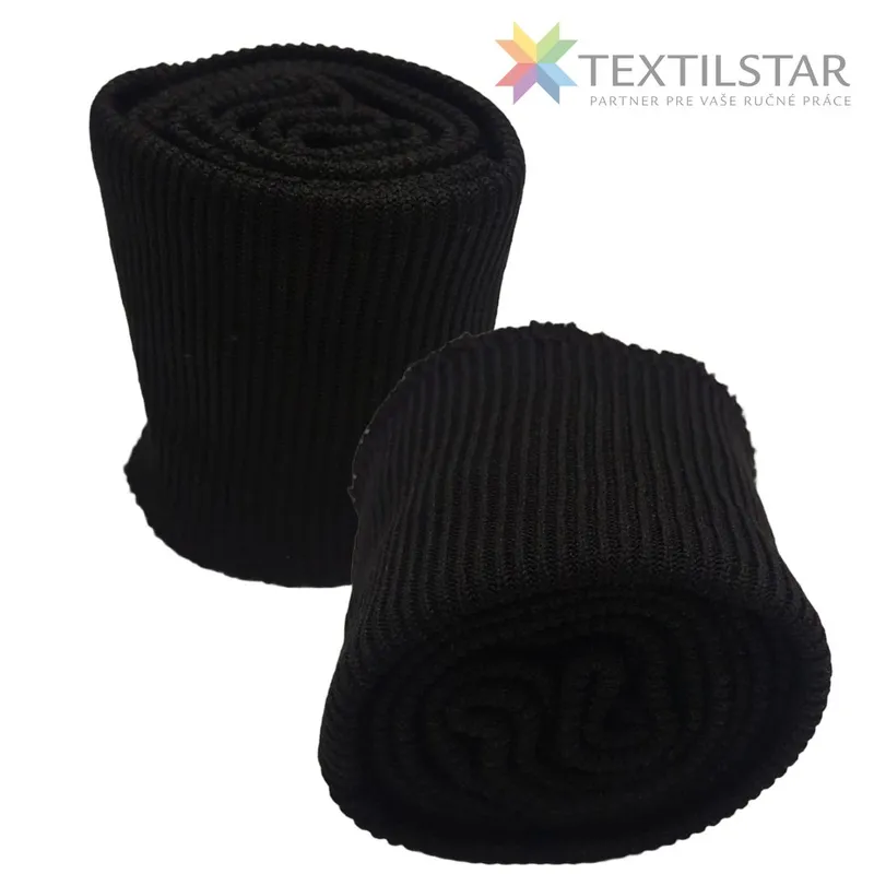Náplety/ Patenty, Galantéria - Náplet elastický sada 7cm 2xrukáv+pás čierna