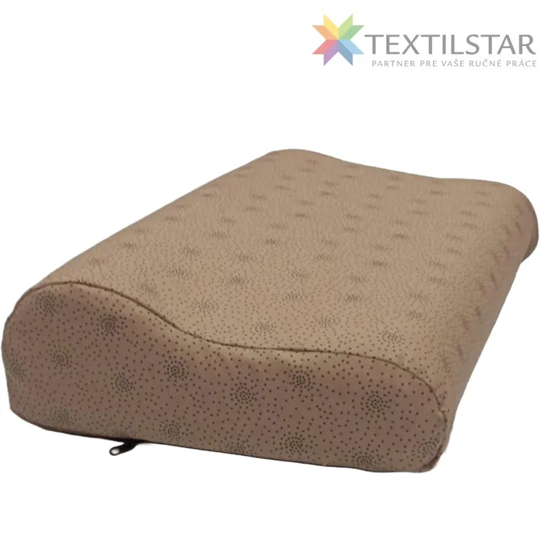 Bytový textil a dekorácie, Obliečky na anatomický vankúš, Obliečky vankúše, Vankúšiky, Výrobky z našej dielne - Obliečka na anatomický vankúš 30x50  cm - čierne bodky 2mm na hnedom podklade