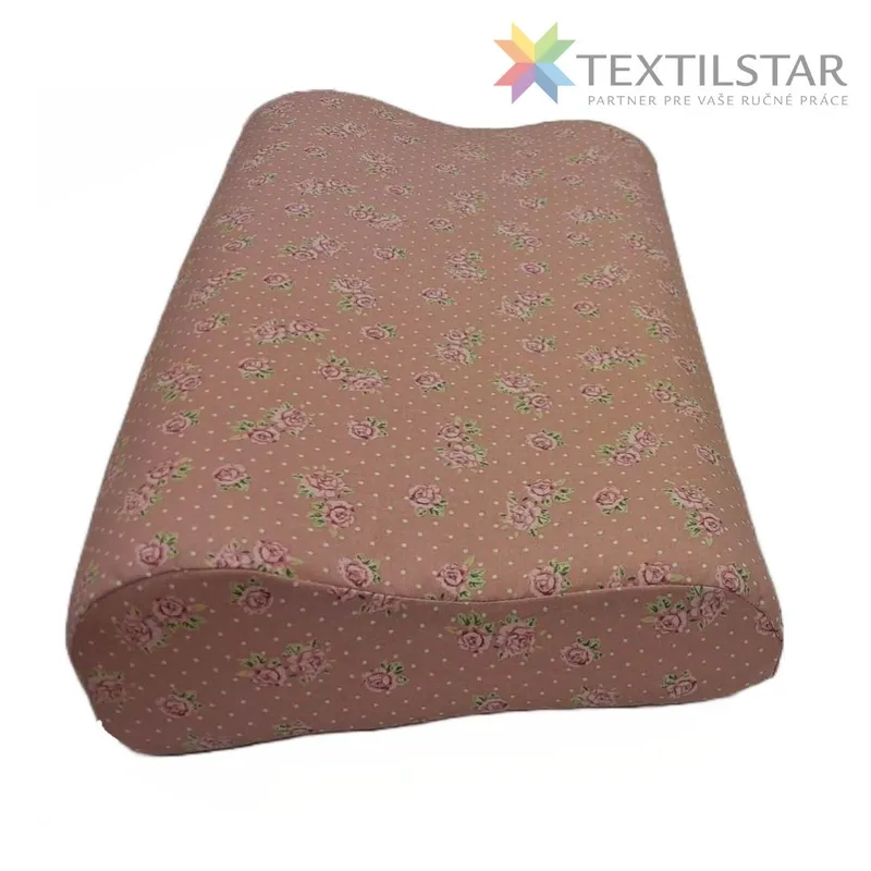 Bytový textil a dekorácie, Obliečky na anatomický vankúš, Obliečky vankúše, Vankúšiky, Výrobky z našej dielne - Obliečka na anatomický vankúš 30x50  cm - Ružičky a bodky na ružovom