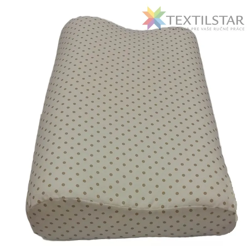 Bytový textil a dekorácie, Vankúšiky, Obliečky vankúše, Obliečky na anatomický vankúš, Výrobky z našej dielne - Obliečka na anatomický vankúš 30x50  cm - hnedé bodky na bielom