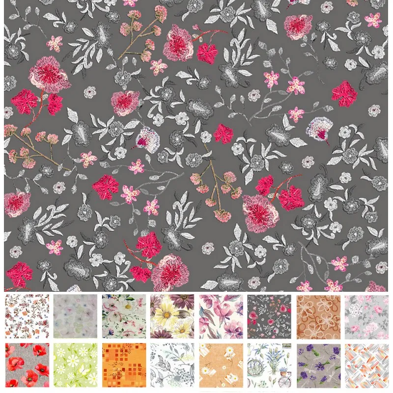 Obrusy na stoly, Teflónové obrusy, Bytový textil a dekorácie - Obrus odolný voči škvrnám 120x140 cm Ružové a šedé kvietky
