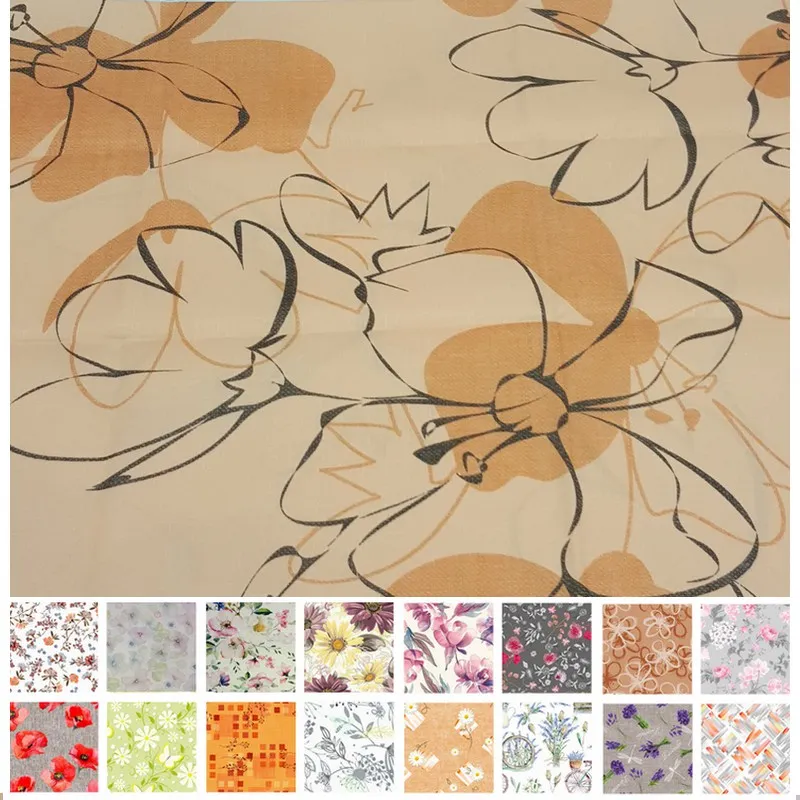 Teflónové obrusy, Bytový textil a dekorácie, Obrusy na stoly - Obrus odolný voči škvrnám 120x140 cm veľké kvety na oranžovom