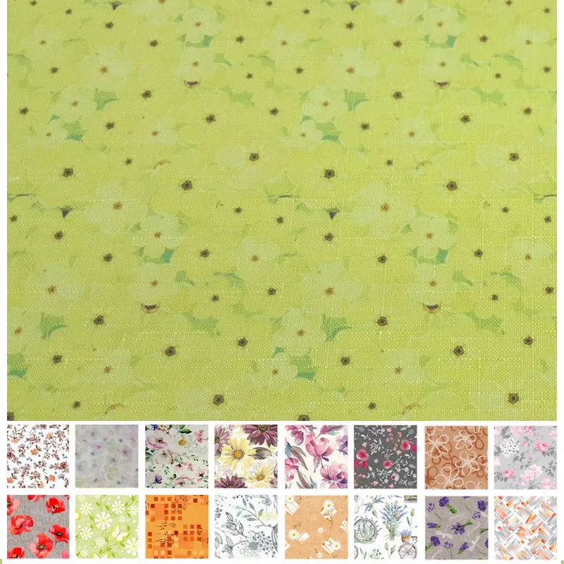 Teflónové obrusy, Bytový textil a dekorácie - Obrus odolný voči škvrnám 120x140 cm zelené kvietky
