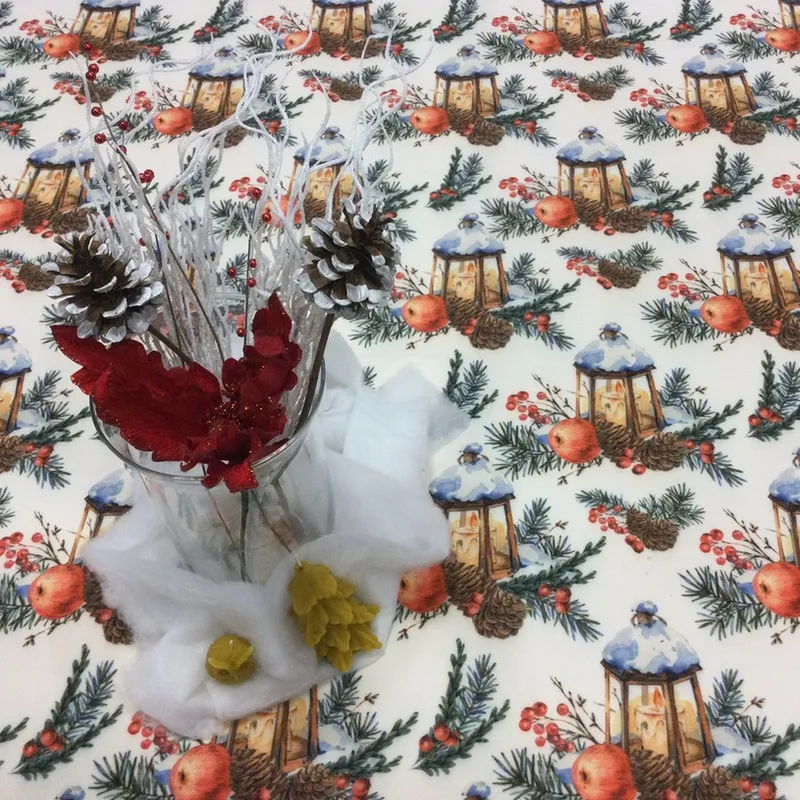 Bytový textil a dekorácie, Teflónové obrusy - Obrus odolný voči škvrnám 120x160 cm Vianočné lampášiky