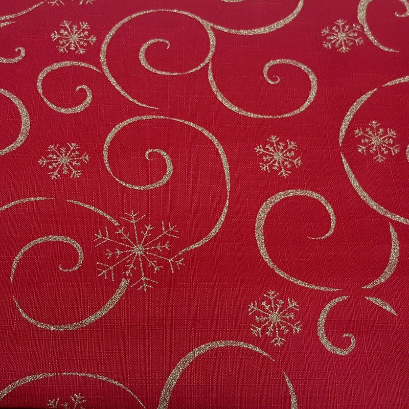 Bytový textil a dekorácie, Teflónové obrusy - Obrus odolný voči škvrnám 140x160 cm vianočný červený
