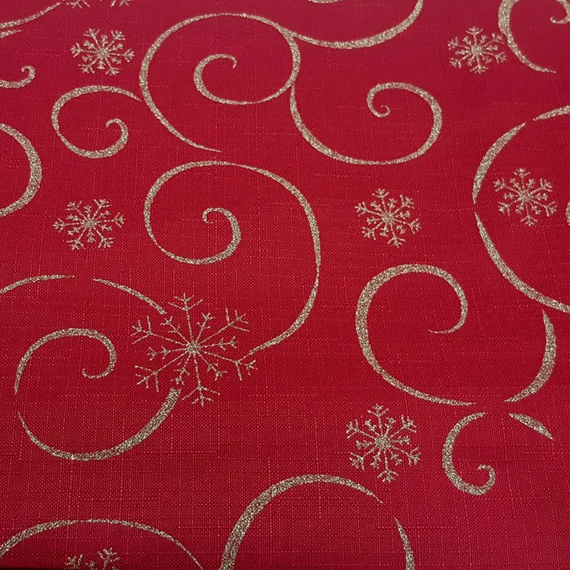 Bytový textil a dekorácie, Obrusy na stoly, Teflónové obrusy, Vianočné obrusy - Obrus odolný voči škvrnám 140x160 cm vianočný červený