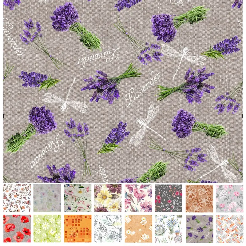 Teflónové obrusy, Obrusy na stoly, Bytový textil a dekorácie - Obrus odolný voči škvrnám 140x180 cm Levandule a vážky