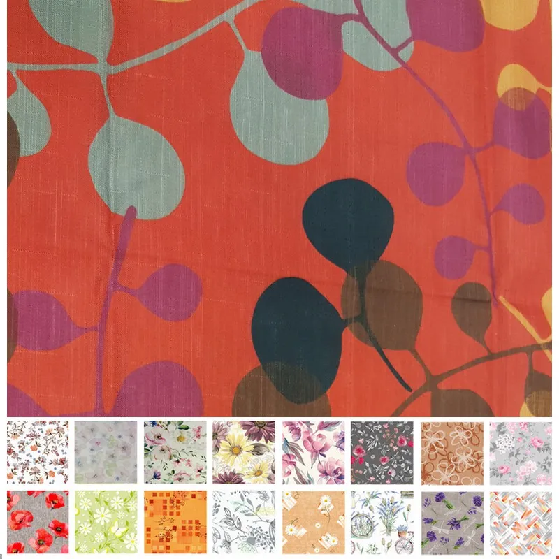 Bytový textil a dekorácie, Teflónové obrusy - Obrus odolný voči škvrnám priemer 150 cm listy na červenom