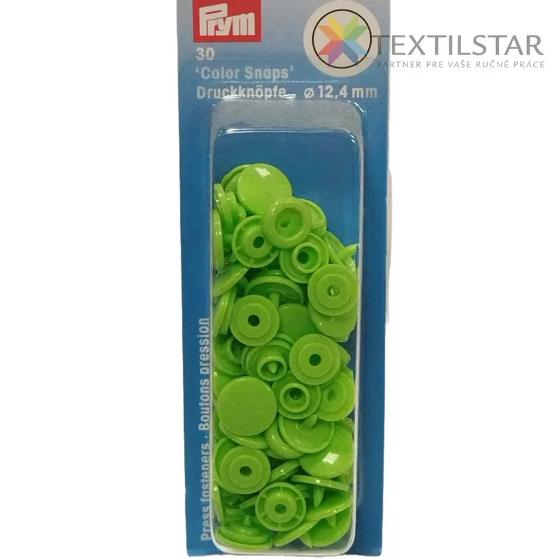 Gombíky, Galantéria, Spojovacie gombíky - Patentky Color snaps - jablkovo zelená