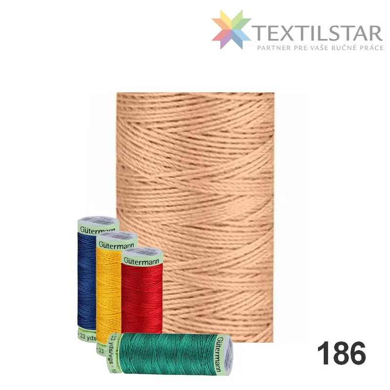 Nite, Galantéria, Polyesterová niť Gütermann Jeans - Polyesterová niť Gutermann Jeans 30m 186 prírodná stredná