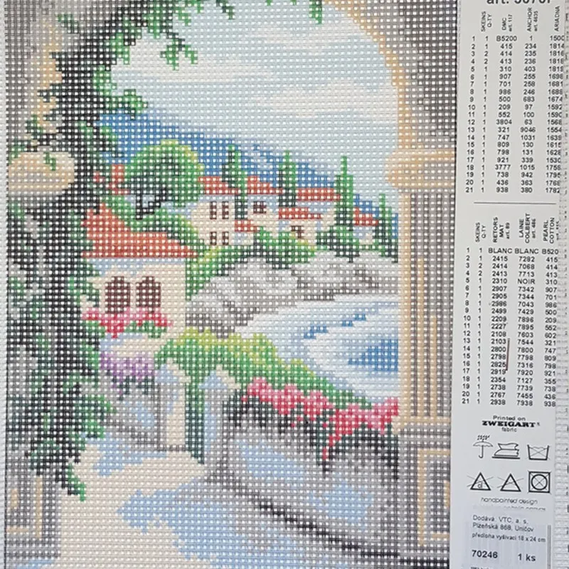 Galantéria, Predlohy na vyšívanie, Vyšívanie - Predloha vyšívacia 18x24 cm pohľadnica
