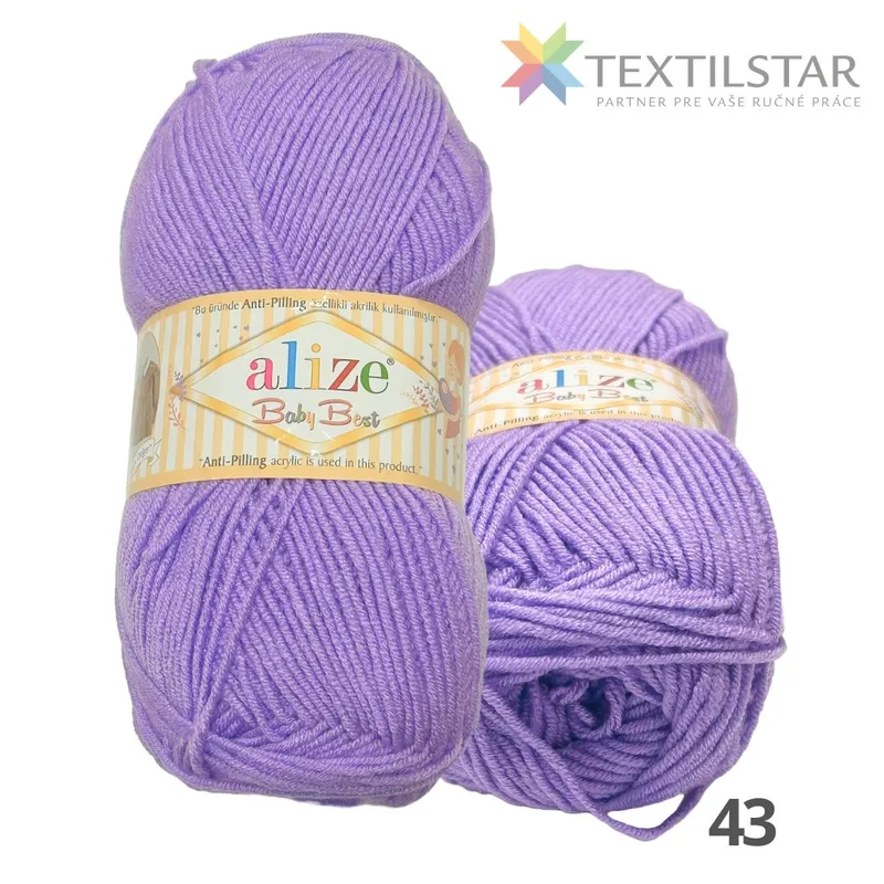 Pletacie priadze, Priadze, Alize Baby Best - Priadza Alize Baby Best- fialová