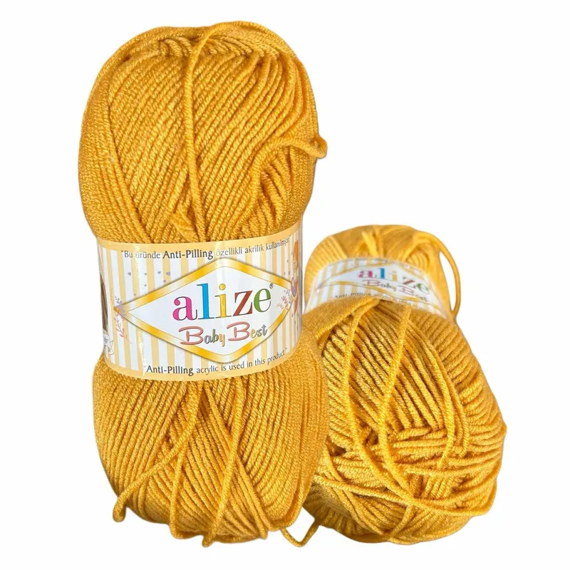 Priadze, Alize Baby Best, Pletacie priadze - Priadza Alize Baby Best- horčicovo žltá