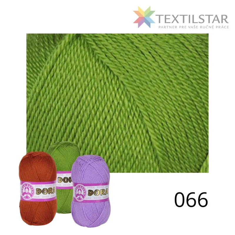 Priadze, Dora, Pletacie priadze - Priadza DORA 066 zelená 100g