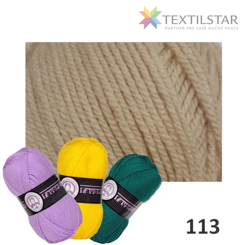 Priadze, Favori, Pletacie priadze - Priadza FAVORI 113 - capučíno 100g