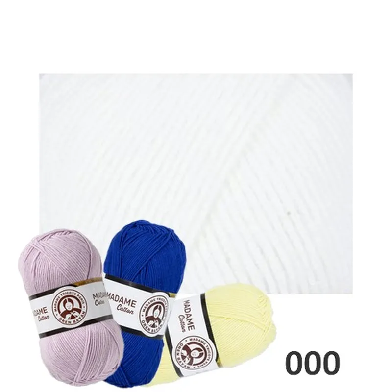 Madame cotton, Pletacie priadze, Priadze - Priadza MADAME COTTON 000 - biela 100g