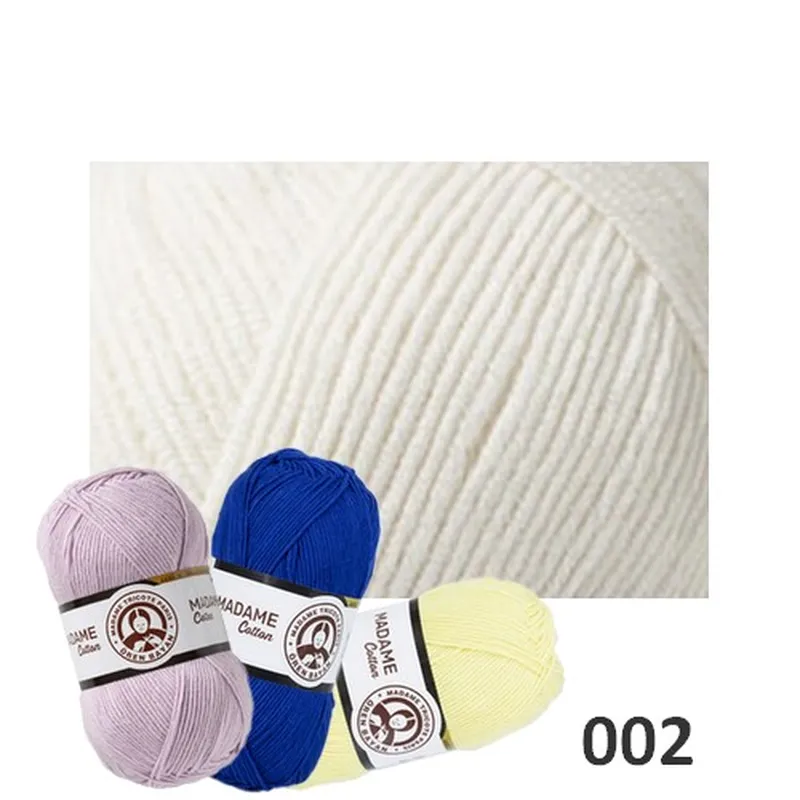 Madame cotton, Pletacie priadze, Priadze - Priadza MADAME COTTON 002 - smotanová 100g