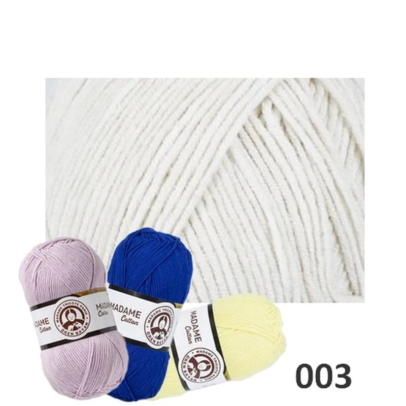 Pletacie priadze, Priadze, Madame cotton - Priadza MADAME COTTON 003 - krémová 100g