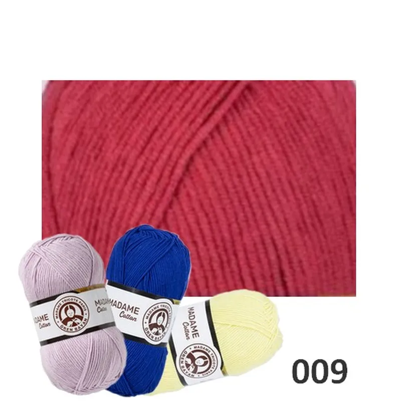 Priadze, Pletacie priadze, Madame cotton - Priadza MADAME COTTON 009 - červená 100g