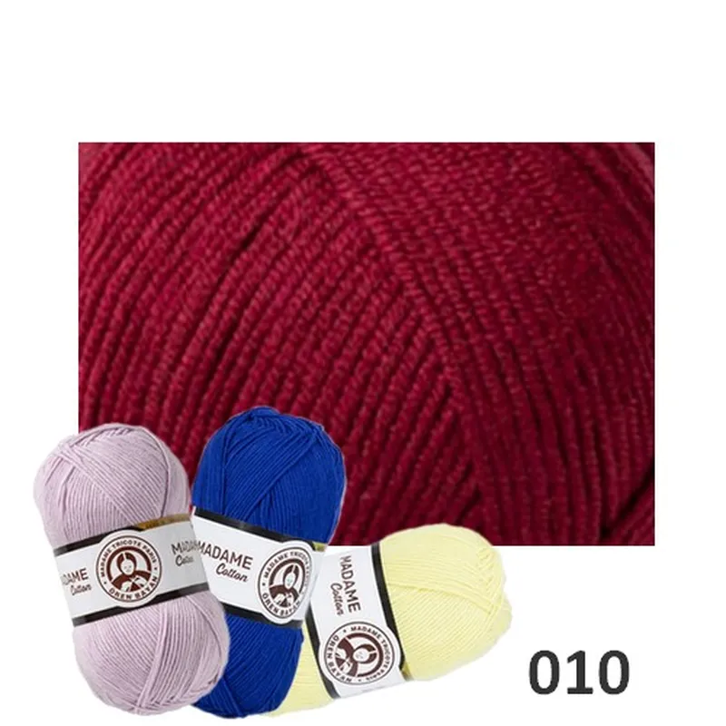 Priadze, Madame cotton, Pletacie priadze - Priadza MADAME COTTON 010 - bordová 100g