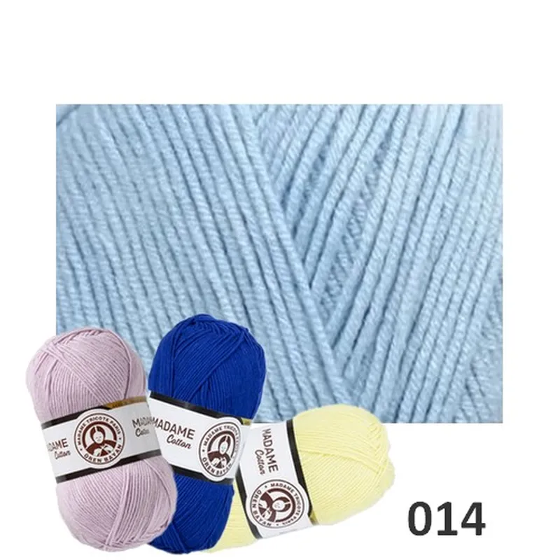 Madame cotton, Pletacie priadze, Priadze - Priadza MADAME COTTON 014 - bledomodrá 100g