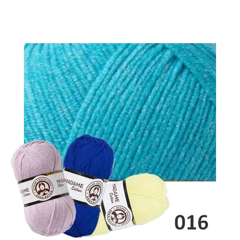 Madame cotton, Pletacie priadze, Priadze - Priadza MADAME COTTON 016 - modrý tyrkys 100g