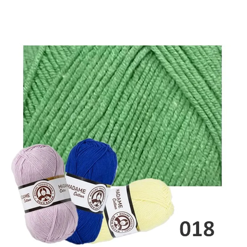 Madame cotton, Pletacie priadze, Priadze - Priadza MADAME COTTON 018 - strednezelená 100g