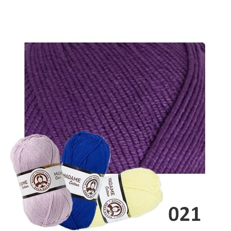 Madame cotton, Pletacie priadze, Priadze - Priadza MADAME COTTON 021 - fialová 100g