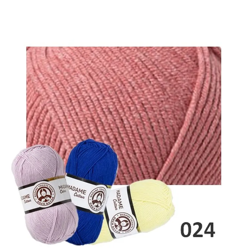 Pletacie priadze, Madame cotton, Priadze - Priadza MADAME COTTON 024 - červenoružová 100g