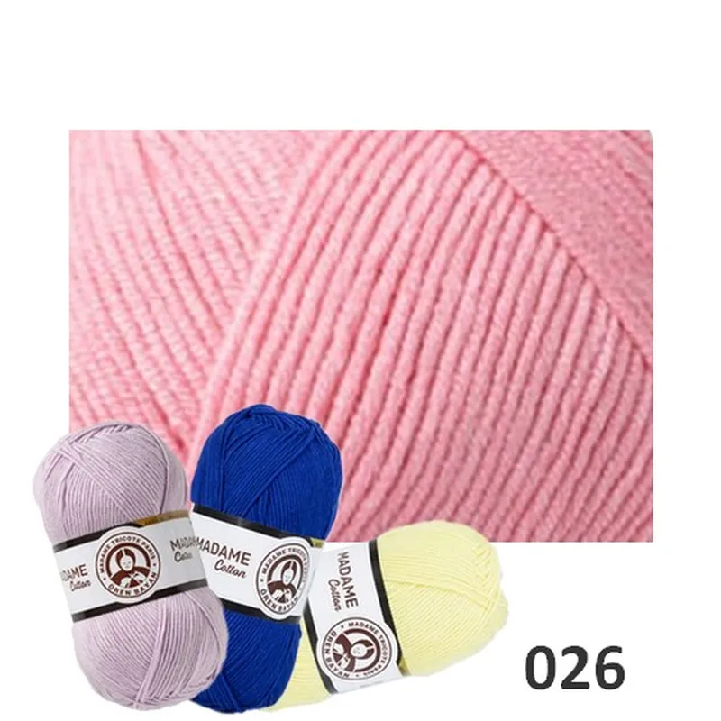 Pletacie priadze, Madame cotton, Priadze - Priadza MADAME COTTON 026 - ružová 100g