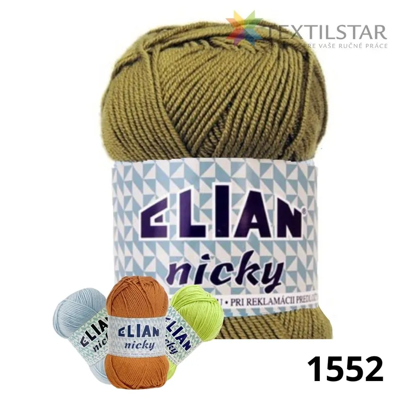 Pletacie priadze, Priadze, Nicky - Priadza NICKY1552 - khaki zelená 50g