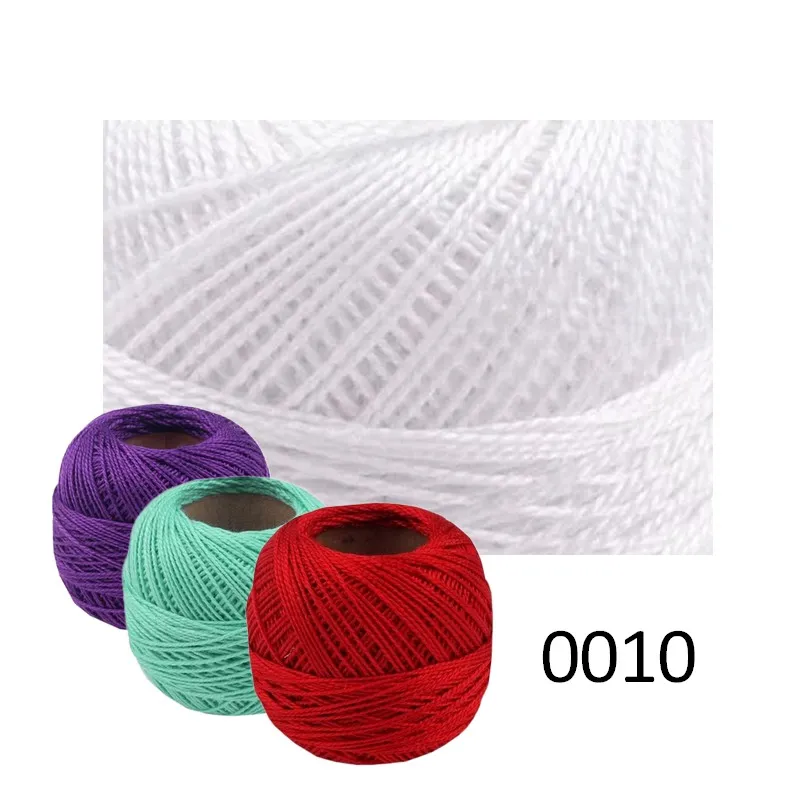 Priadze, Galantéria, Vyšívacie priadze, Bavlnky na vyšívanie, Perlovka, Perlovka, Vyšívanie - Priadza PERLOVKA 0010 - biela  10g - 85m