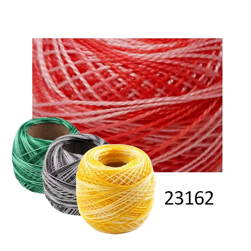 Vyšívacie priadze, Vyšívanie, Perlovka, Priadze, Galantéria, Bavlnky na vyšívanie, Perlovka - Priadza PERLOVKA 23162 - melírovaná červená 10g - 85m