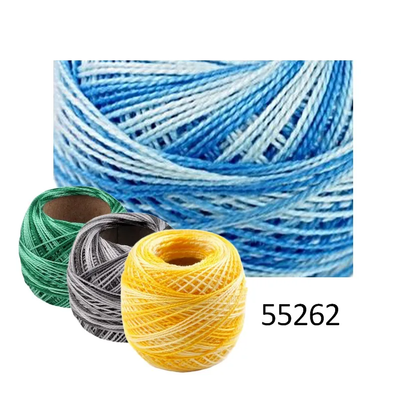 Priadze, Perlovka, Bavlnky na vyšívanie, Galantéria, Vyšívacie priadze, Vyšívanie, Perlovka - Priadza PERLOVKA 55262 - melírovaná modrá  10g - 85m