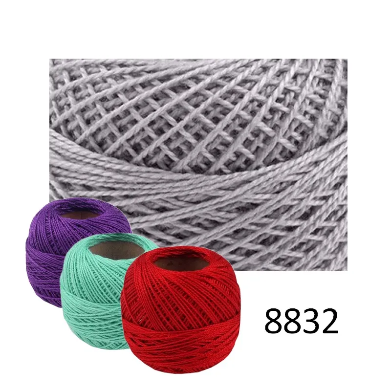 Galantéria, Vyšívanie, Perlovka, Bavlnky na vyšívanie, Vyšívacie priadze, Priadze, Perlovka - Priadza PERLOVKA 8832 - bledosivá 10g - 85m