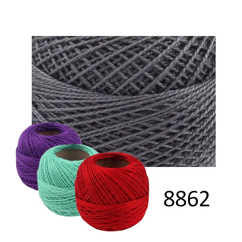 Priadze, Galantéria, Vyšívacie priadze, Vyšívanie, Bavlnky na vyšívanie, Perlovka, Perlovka - Priadza PERLOVKA 8862 - tmavosivá 10g - 85m
