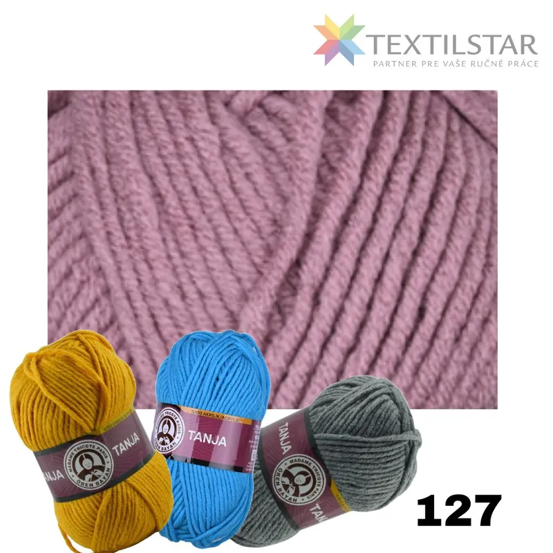 Pletacie priadze, Priadze, Tango/Tanja - Priadza TANGO 127 - bledá fialová 100g