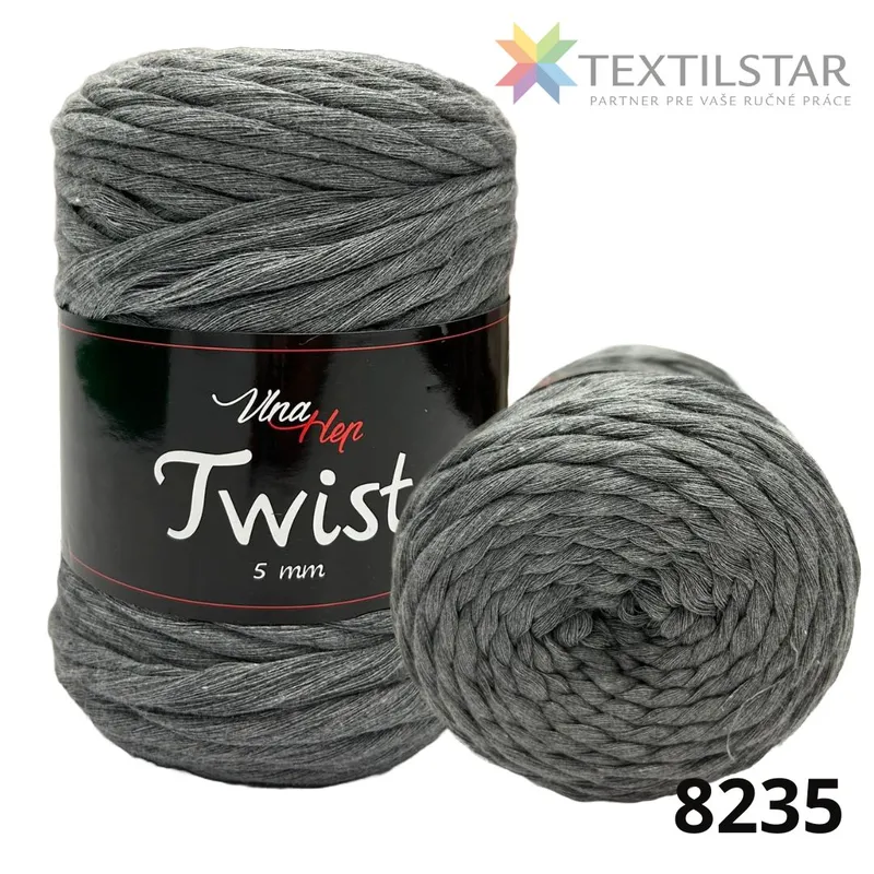 Priadza Twist 8235 šedá 500g