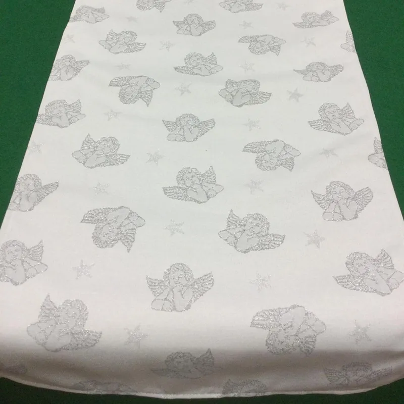 Obrusy na stoly, Vianočné obrusy, Bytový textil a dekorácie, Dekoračné obrusy, behúne - Vianočná štóla na stôl  40x140 strieborní anjeli