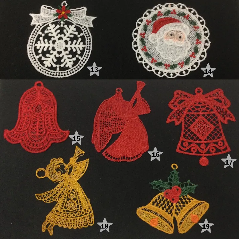 Výrobky z našej dielne, Vyšívané vianočné ozdoby na stromček - Vyšívaná vianočná ozdoba - Zvončeky